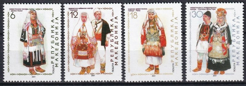 Macedonia 2001 Traditional Costumes 4 MNH Stamps