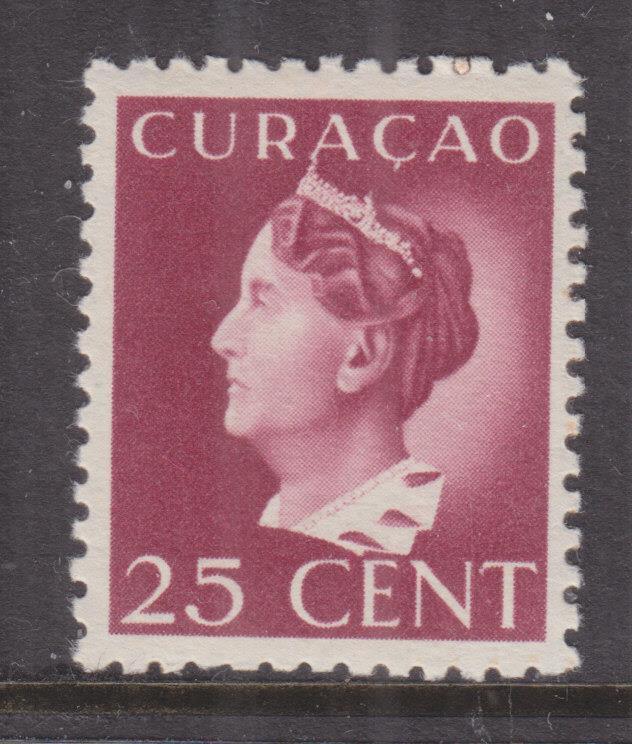 CURACAO, 1941 Wilhelmina, Kolff printing, 25c. Claret, lhm.