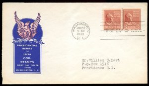 U.S. Scott 847 (2) FDC Post Marked in Washington, DC