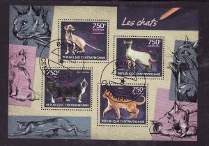 Central Africa-used sheet-Animals-Cats-Siamese-2014-