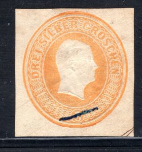 Prussia 3g orange Post-Couvert cut square,  Used VF    ...   5170018