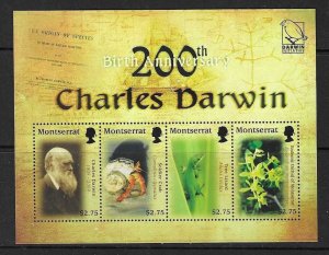 MONTSERRAT SGMS1435 2009 CHARLES DARWIN MNH