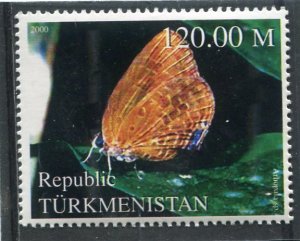 Turkmenistan 2000 BUTTERFLY 1 value Perforated Mint (NH)