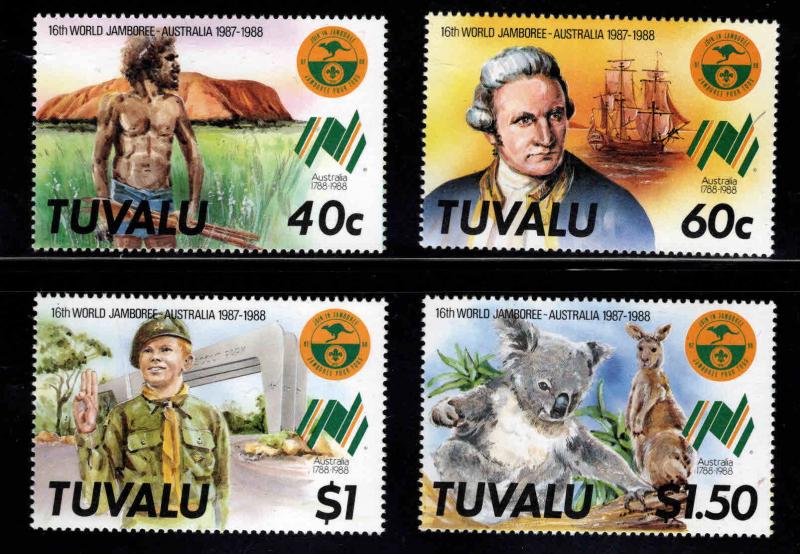 TUVALU Scott 460-463 MNH** Scout Jamboree  set 1987