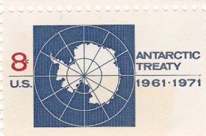 1971 Antarctic Treaty Single 8c Postage Stamp, Sc# 1431, MNH, OG