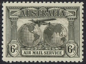 AUSTRALIA 1931 AIRMAIL 6D BROWN