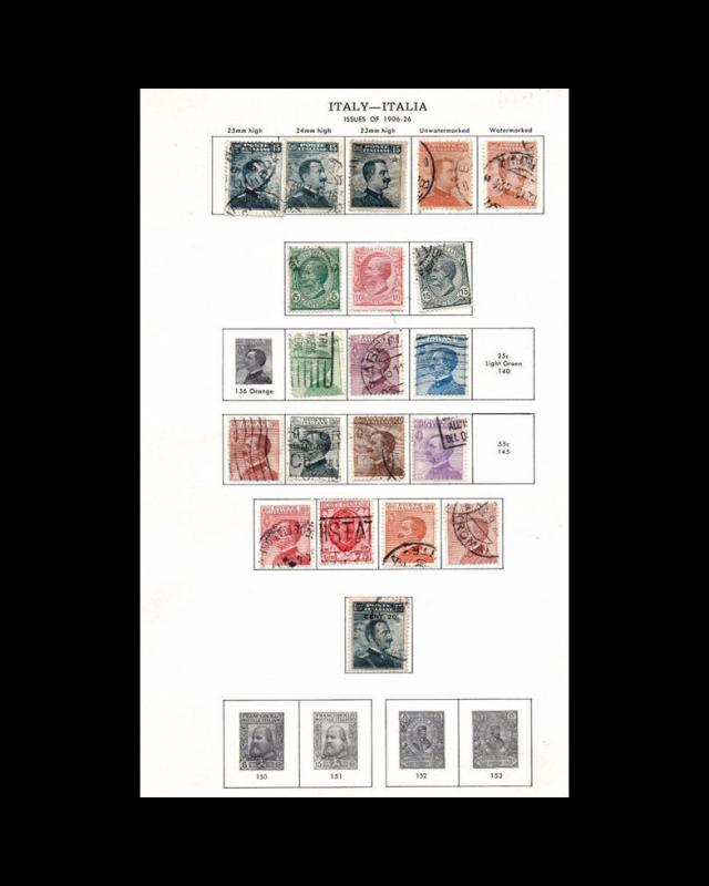 VINTAGE: ITALY 1901-34 MOSTLY USD LH SCOTT #  ASST LOT $875 LOT #VSW1901