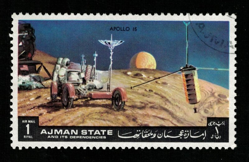 Space 1972 Airmail - Apollo - 15,  Ajman 1Riyl (TS-561)