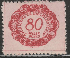 Liechtenstein Postage Due 1920 80h MH* Stamp A21P15F5245-