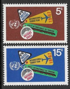 UNITED NATIONS NEW YORK 1967 International Tourist Year Set Sc 175-176 MNH