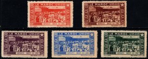 Vintage France Poster Stamps Le Maroc Marche Aux Laines (Morocco Wool Market)