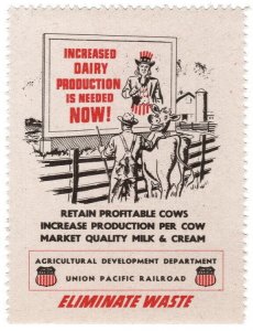 (I.B) US War Cinderella : Propaganda Label (Dairy Production)