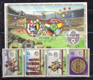 Belize 828-32 Soccer Mint NH