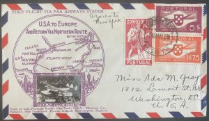 1939 Horta Portugal First Flight Cover FFC To New York USA Crosby Cachet PAA