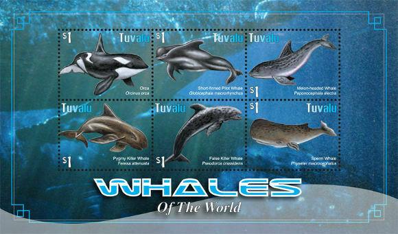 Tuvalu 2011 Whales 6 Stamp  Sheet Scott #1105 TUV1105H