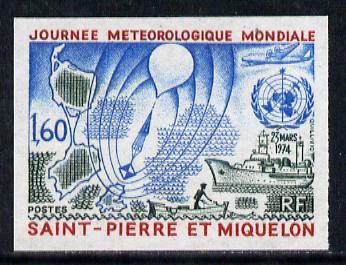 St Pierre & Miquelon 1974 World Meteorological Day im...