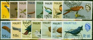 Mauritius 1965 Birds Set of 15 SG317-331 Fine Used