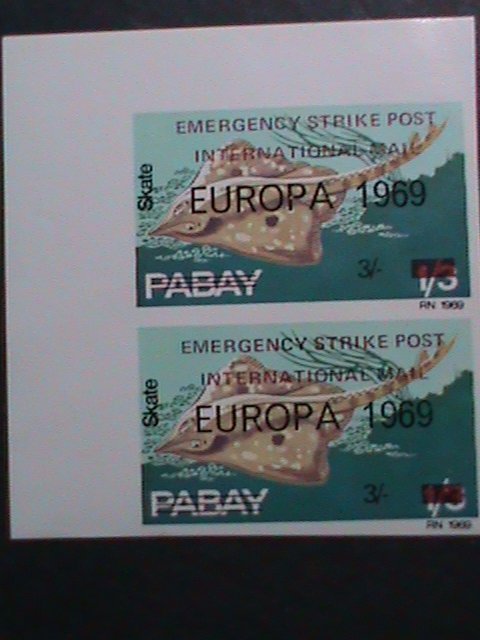 ​PABAY-1969-EUROPA-FISHES-EMERGENCY STRICK - INTERNATIONAL MAIL IMPERF PAIRS