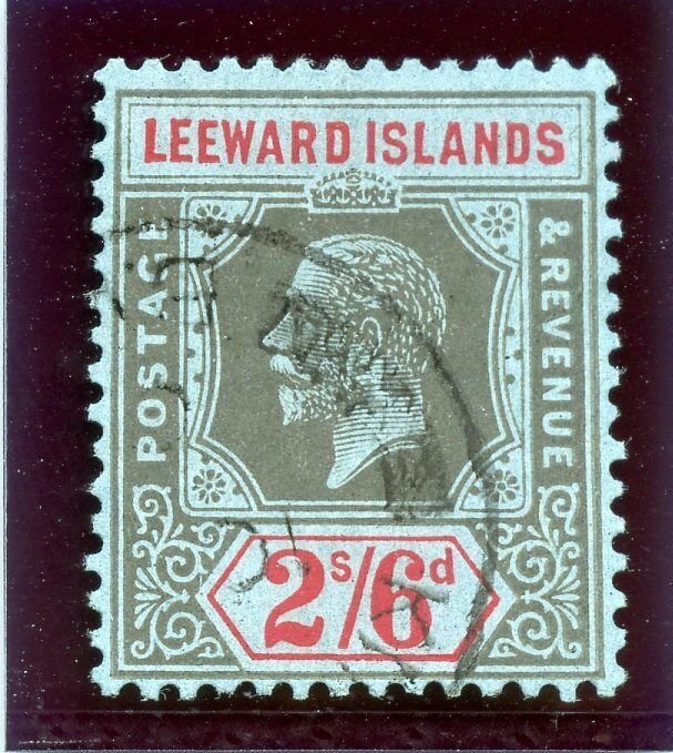 Leeward Islands 1923 KGV 2s6d black & red/blue very fine used. SG 75. Sc 78.