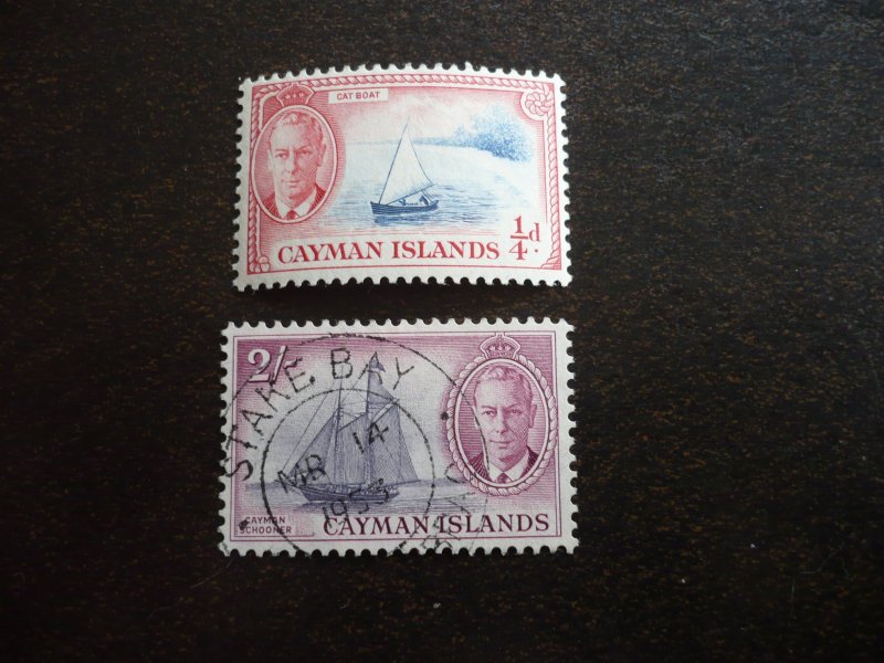 Stamps - Cayman Islands - Scott#122,132- Mint Hinged & Used Part Set of 2 Stamps