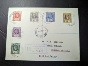 1939 Registered Gilbert and Ellice Islands Cover Ocean Island GPO Local Use