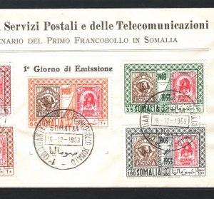 Italy Cols SOMALIA FDC 1953 {samwells-covers}MA1045