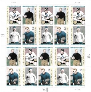 US 3811a (3808-3811) - Pane of 20 - 37¢ Stamps - Football Heroes FREE SHIPPING!!