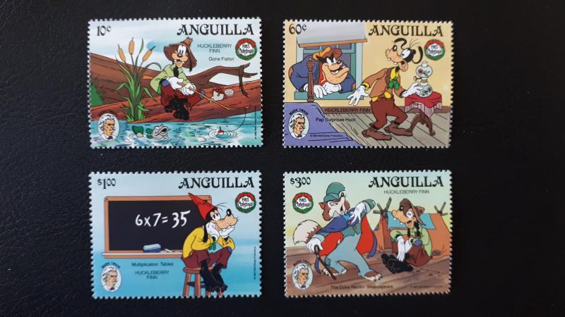 Disney - Anguilla - Mark Twain - Christmas 1985. ** MNH complete set