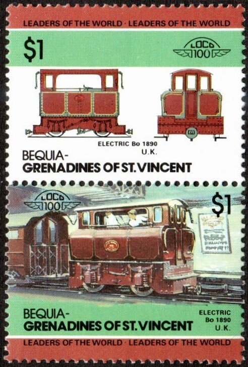Bequia 26 - Mint-NH - $1 1890 Electric, UK (1984) (cv $1.70)