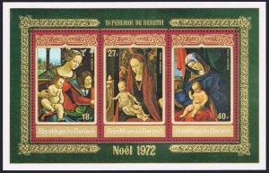 Burundi C167a.MNH.Mi Bl.65. Christmas 1972. Mainardi, Memling, Lotto.