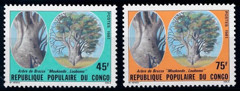 [66225] Congo Brazzaville 1981 Flora Trees Baumen  MNH