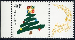Australia #2000-2001 Set of 2 with Labels MNH (Christmas 2001)