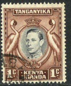 KENYA UGANDA AND TANGANYIKA 1938-54 KGVI 1c CRANES Pictorial Sc 66 VFU