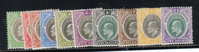 Southern Nigeria #21 - #31 Very Fine Mint Lightly Hinged