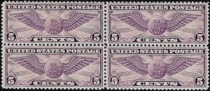 C16 Mint,OG,VLH/NH... Block of 4... SCV $26.50... Bottom pair are NH... VF/XF