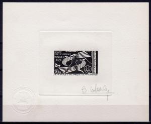 Mauritania 1975 Sc#C154/55 MONTREAL OLYMPIC 2 DIE PROOFS AUTOGRAPHED BY DESIGNER