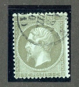 `1862 France Sc # 22a used cv. $35 ( 2455 WX )