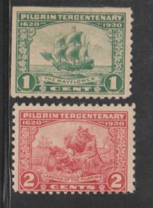 U.S. Scott #548-549 Pilgrim Stamp - Mint H & NH Single