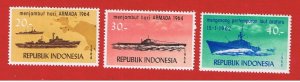 Indonesia #648-650 MVFLH OG  Ships  Free S/H