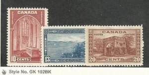 Canada, Postage Stamp, #241-243 Mint LH, 1938