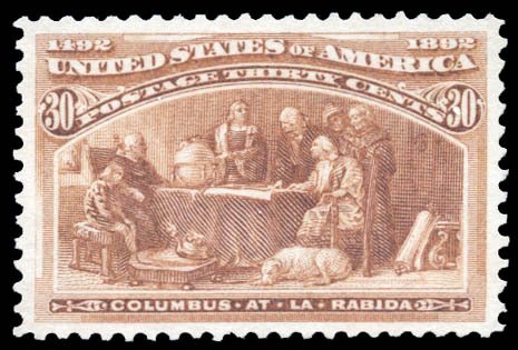 United States #239 Mint ng superb   Cat$225 1893, 30¢ Columbian
