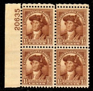 706 Plate Block MInt, og, Never Hinged 