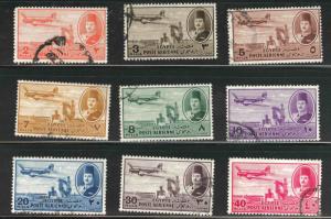 EGYPT Scott C39-47 Used 1947 airmail short set 9/12