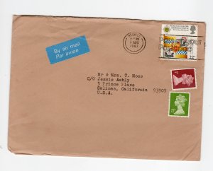 Great Britain Scott# 1185 TY1, MH23, MH118 cover posted Redhill Aug 11, 1987