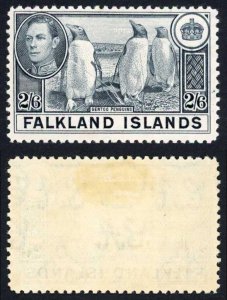 Falkland Is SG160 1938 2/6 Slate M/M Cat 60 pounds