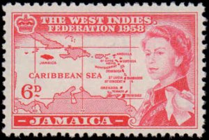 Jamaica #175-177, Complete Set(3), 1958, Never Hinged