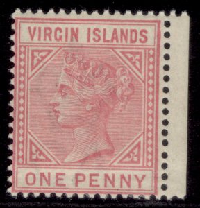 BRITISH VIRGIN ISLANDS QV SG29, 1d pale rose, M MINT. Cat £55.