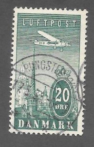 DENMARK #C8 VF Used Air Post Stamp 2018 CV $5.50