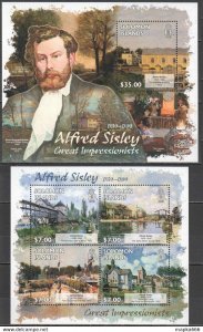 2013 Solomon Islands Art Great Impressionists Sisley #1696-1700 1B+Bl ** Ls058