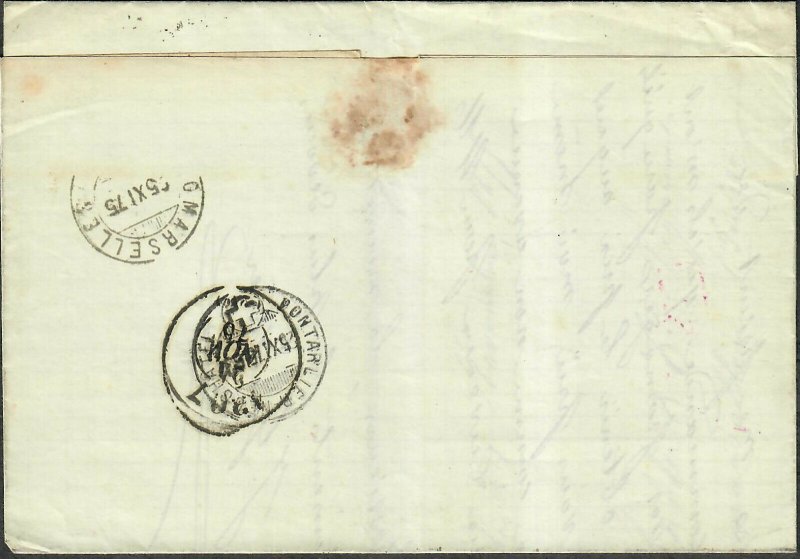 France 1875 Lyon To Switzerland Cover